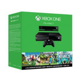 Konsola MICROSOFT Xbox One 1 TB + Sensor Kinect + Kinect Sport Rivals + Rabbids Invasion + Minecraft Xbox One Edition + 2x Live Gold 3 m-ce w redcoon.pl