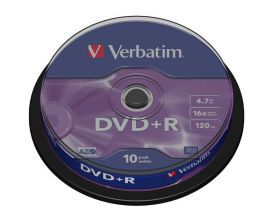 Płyta DVD+R 4.7GB VERBATIM 16X CAKE 10