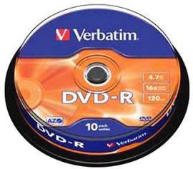 Płyta DVD-R VERBATIM 4.7GB 16x Cake 10