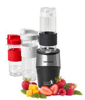 Blender kielichowy CONCEPT SM-3385 Smoothie Maker Czarny (Sportowy) + 3 bidony w komplecie w MediaExpert