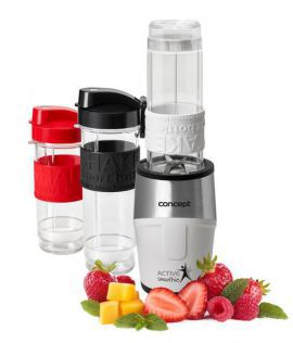 Blender kielichowy CONCEPT SM-3380 Smoothie Maker Biały (Sportowy) + 3 bidony w komplecie