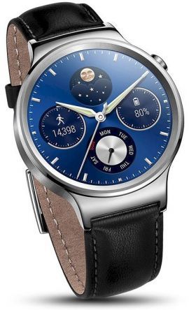 Smartwatch HUAWEI Watch Srebrny + pasek skórzany czarny w MediaExpert