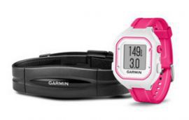 Zegarek sportowy GARMIN Forerunner 25 + HRM Mały Biało-różowy