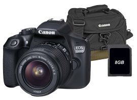 Aparat cyfrowy CANON EOS 1300DC III 18-55 + Torba 100EG + Karta SD