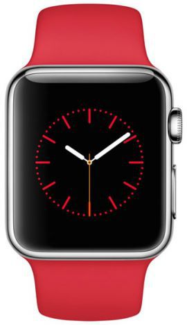 Smartwatch APPLE Watch koperta 38mm (srebrna stal/czerwony)