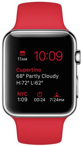 Smartwatch APPLE Watch koperta 42mm (srebrna stal/czerwony)