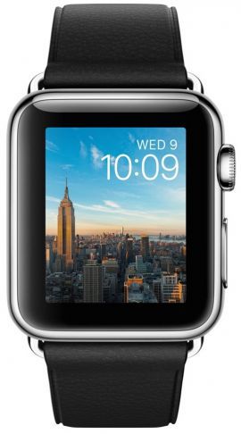 Smartwatch APPLE Watch koperta 38mm (srebrna stal/czarny)