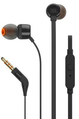 Słuchawki douszne JBL T110 z mikrofonem Czarny w MediaExpert
