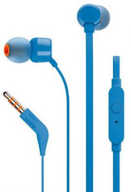 Słuchawki dokanałowe JBL T110 z mikrofonem Niebieski