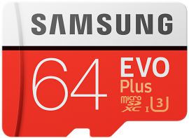 Karta pamięci 64GB 100MB/s micro SD SAMSUNG EVO+ klasa 10 UHS-I MB-MC64GA/EU