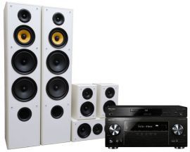 Kino domowe PIONEER VSX-832B + BDP180K + TAGA TAV606 Biały
