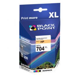 Tusz BLACK POINT BPH704XL BK/COL + Papier Foto