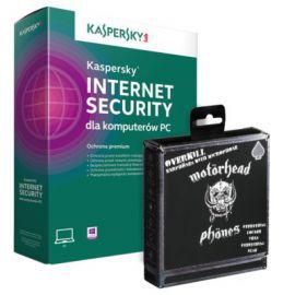 Program Kaspersky Internet Security 2 Stanowiska 1 Rok + Słuchawki Motorhead Overkill