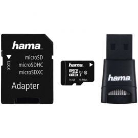 Karta pamięci HAMA microSDHC 16GB Class 10 UHS-I 45MB/s + adapter SD + adapter USB 2.0 + etui w Media Markt