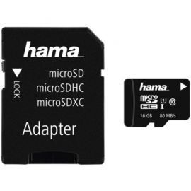 Karta pamięci HAMA microSDHC 16GB Class 10 UHS-I 80MB/s + adapter