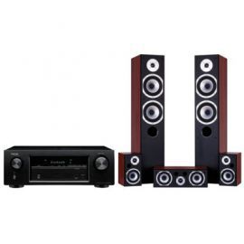 Kino domowe DENON AVR-X520BT Czarny + Wilson Movix 5.0 Orzech