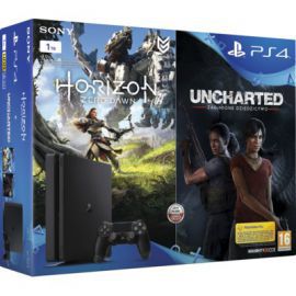 Konsola SONY PlayStation 4 Slim 1TB D Chassis Czarna + Horizon Zero Dawn + Uncharted: Zaginione Dziedzictwo + To jesteś Ty Voucher