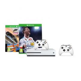 Konsola MICROSOFT Xbox One S 500 GB + Dodatkowy kontroler Xbox One S + Forza Horizon 3 + Dodatek Forza Horizon 3: Hot Wheels + FIFA 18 + Xbox Live Gol w Media Markt