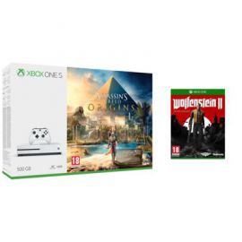 Konsola MICROSOFT Xbox One S 500 GB + Assassin's Creed Origins + Wolfenstein II The New Colossus + Xbox Live Gold 6 miesięcy w Media Markt