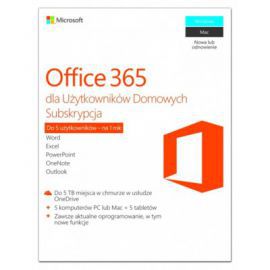 Produkt z outletu: Program Microsoft Office 365 dla Użytkowników Domowych Subskrypcja (5 użytkowników, 1 rok) w Media Markt