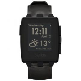 Produkt z outletu: Smartwatch PEBBLE Steel Matte Black with Leather Band