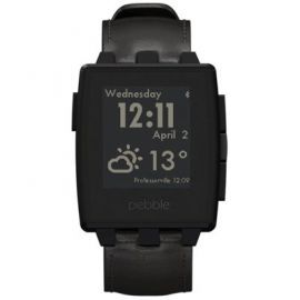 Produkt z outletu: Smartwatch PEBBLE Steel Matte Black with Leather Band w Media Markt