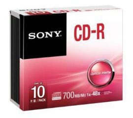Sony CD-R 48xSpeed (Slim Case 10szt) w RTV EURO AGD