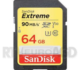 SanDisk Extreme SDXC Class 10 UHS-I U3 V30 64GB w RTV EURO AGD