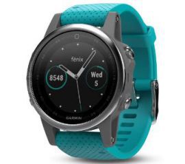 Garmin Fenix 5S (srebrny z turkusowym paskiem)