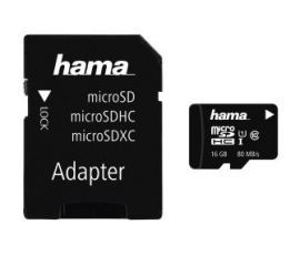 Hama microSDHC 16GB Class 10 UHS-I 80MB/s + Adapter w RTV EURO AGD