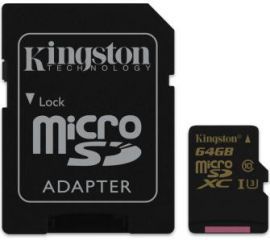 Kingston microSDXC 64GB Class 10 UHS-I + adapter