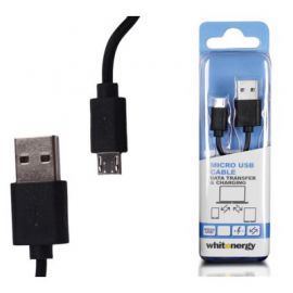 Whitenergy Kabel do przesyłu danych micro USB - USB 2.0 30cm, czarny w Alsen