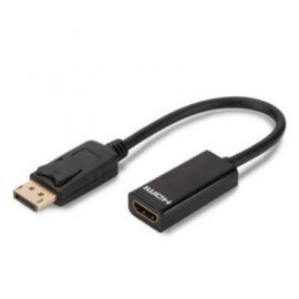 ASSMANN Kabel adapter Displayport 1.1a z zatrzaskiem Typ DP/HDMI A M/Ż czarny 0,15m w Alsen