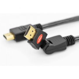 EDNET Kabel połączeniowy HDMI 2.0 HighSpeed z Ethernetem obracany Typ HDMI A/HDMI A M/M szary 2m w Alsen
