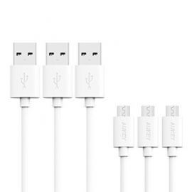 AUKEY CB-D10 White zestaw 3 szt. szybkich kabli Quick Charge micro USB-USB | 3x1.2m | 5A | 480 Mbps w Alsen