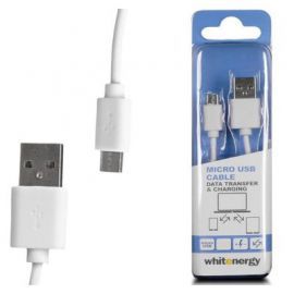 Whitenergy Kabel micro USB transfer danych, ładowanie 100 cm, ferryt,biały w Alsen