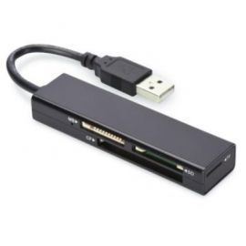 EDNET Czytnik kart 4-portowy USB 2.0 HighSpeed (CF, SD, Micro SD/SDHC, Memory Stick), czarny w Alsen