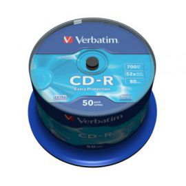 Verbatim CD-R 52x 700MB 50P CB DL Ex Prot 43351 w Alsen