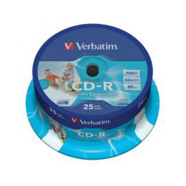 Verbatim CD-R 52x 700MB 25P CB Printable   43439 w Alsen