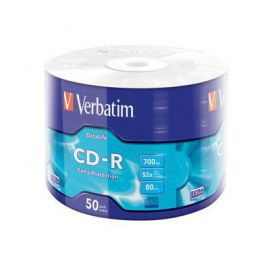 Verbatim CD-R 52x 700MB 50P SP Extra Protection Wrap 43787 w Alsen