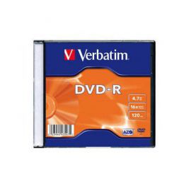 Verbatim DVD-R 16x 4.7GB 100P Slim Matt Silver ID 43547 w Alsen