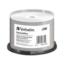 Verbatim DVD-R 16x 4.7GB 50P CB Printable Waterproof  NO ID 43734 w Alsen