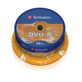 Verbatim DVD-R 16x 4.7GB 25P CB           43522 w Alsen