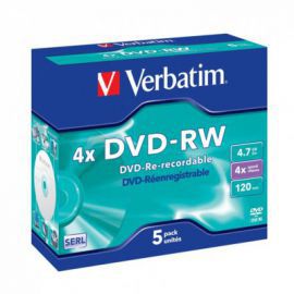 Verbatim DVD-RW 4x 4.7GB 5P JC              43285 w Alsen