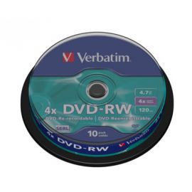 Verbatim DVD-RW 4x 4.7GB 10P CB             43552 w Alsen