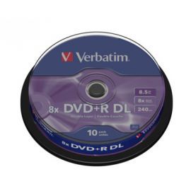Verbatim DVD+R (8x) 8.5GB DoubleLayer CB 10P 43666 w Alsen