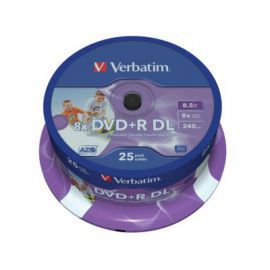 Verbatim DVD+R  (8x) 8,5GB DoubleLayer CB 25  PRINTABLE  43667 w Alsen