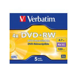 Verbatim DVD+R 4x 4.7GB 5P JC Matt Silver 43229 w Alsen
