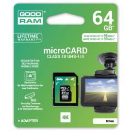GOODRAM microSDHC 64GB MLC U3 UHS I + adapter 95/90 MB/s DEDICATED w Alsen