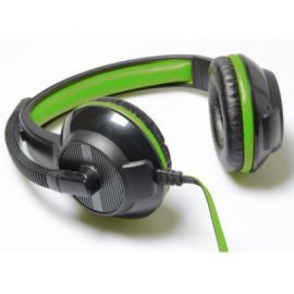 Media-Tech PURUS Słuchawki stereofoniczne z mikrofonem i regulacją głośności czarne/zielone w Alsen
